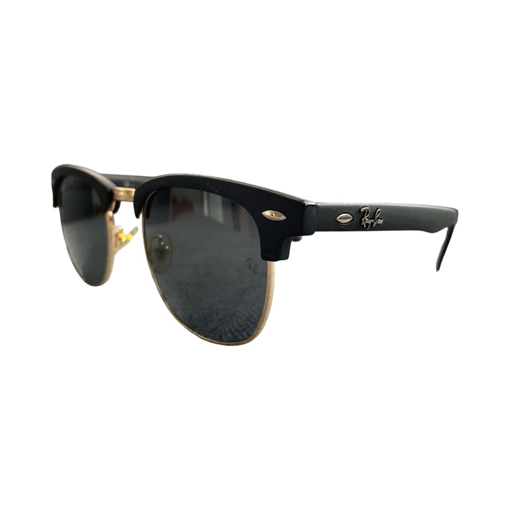 Ray-Ban RB3016 Clubmaster Classic Black and Gold Smoke Lens Sunglasses - Picture 7 of 9